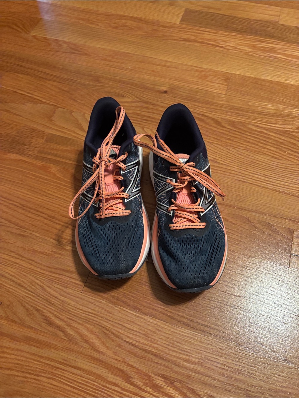 New Balance Women's Navy and Peach Athletic Running Shoes